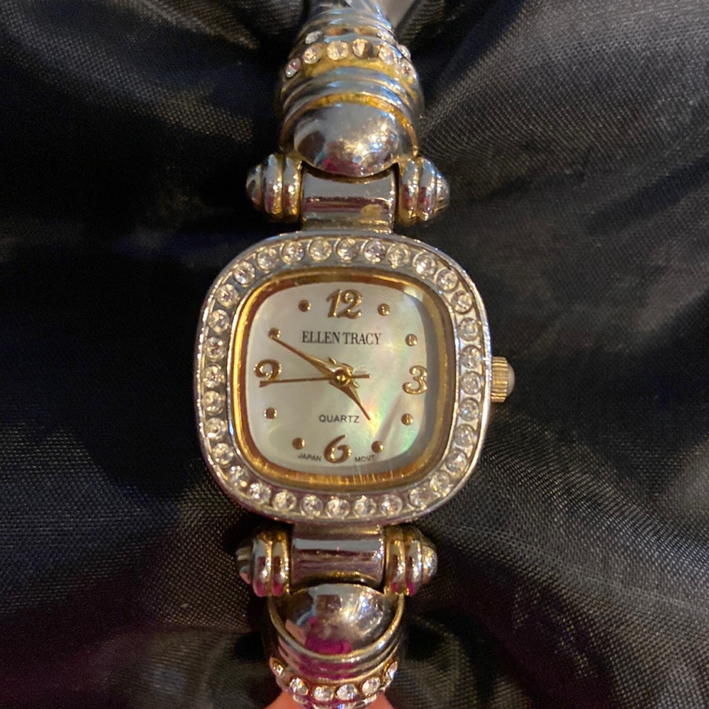 Ellen Tracy Two-Tone Women's Watch with Crystal Accents